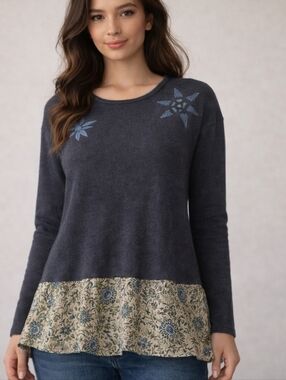 Desigual Multicolor Patchwork Knit Sweater – Boho Chic Statement Piece Size XL